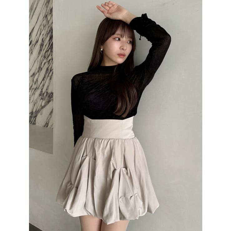 ブラック | シアーベロアトップス | dazzlin