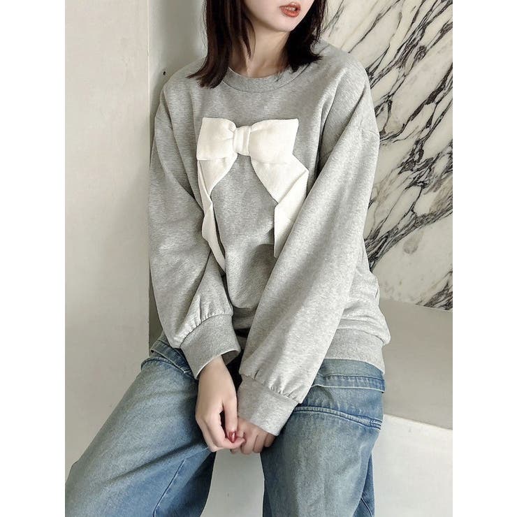 グレー | リボンディティールカットプルオーバー | dazzlin