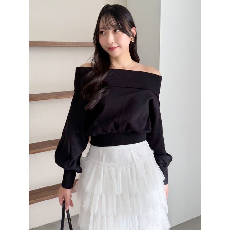 デコルテオープンスウェットトップス | dazzlin | 詳細画像20 