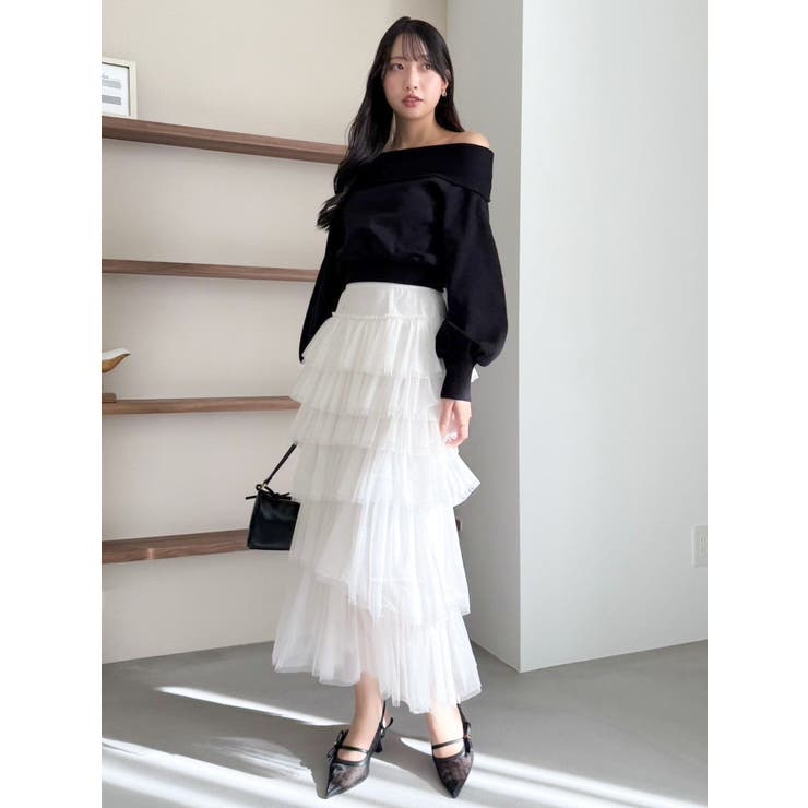 デコルテオープンスウェットトップス | dazzlin | 詳細画像27 