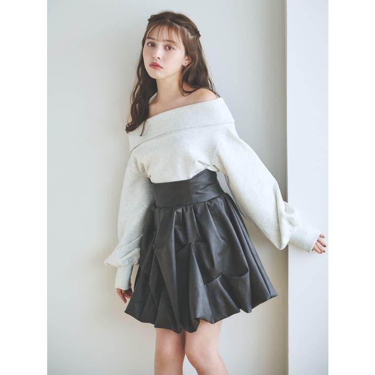 デコルテオープンスウェットトップス | dazzlin | 詳細画像3 