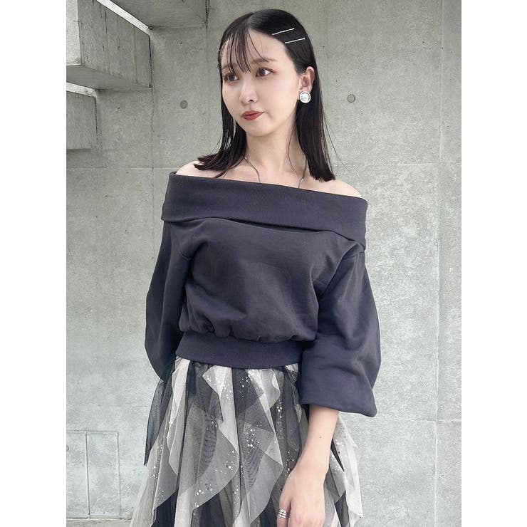 デコルテオープンスウェットトップス | dazzlin | 詳細画像36 