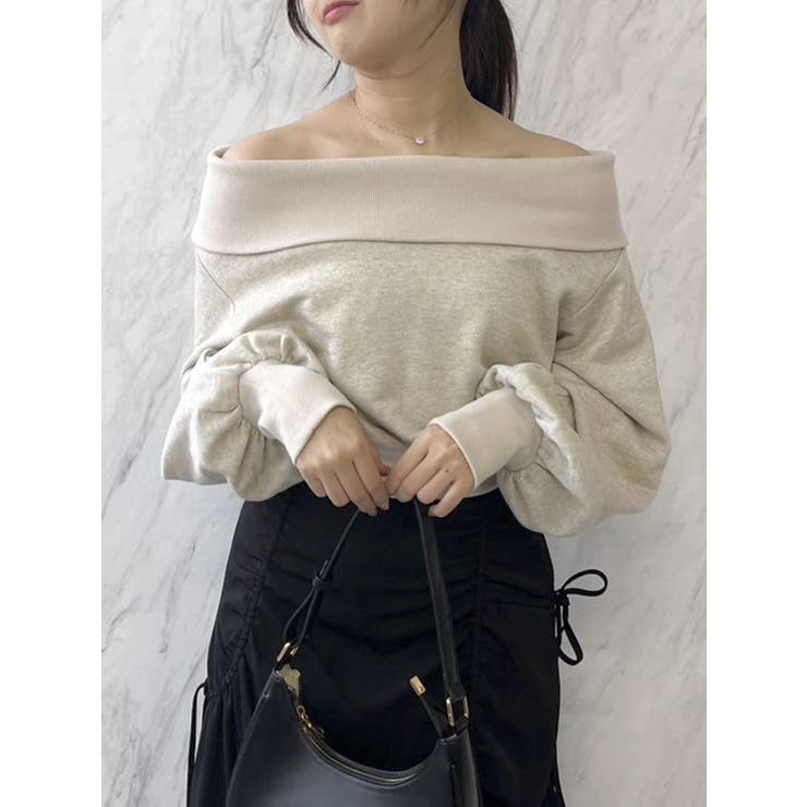 デコルテオープンスウェットトップス | dazzlin | 詳細画像45 