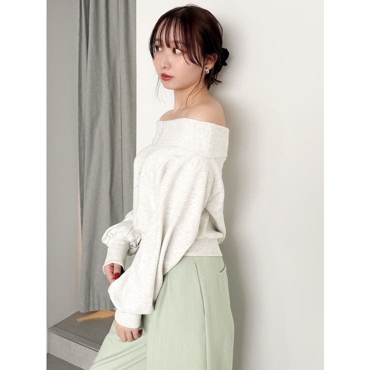 デコルテオープンスウェットトップス | dazzlin | 詳細画像9 