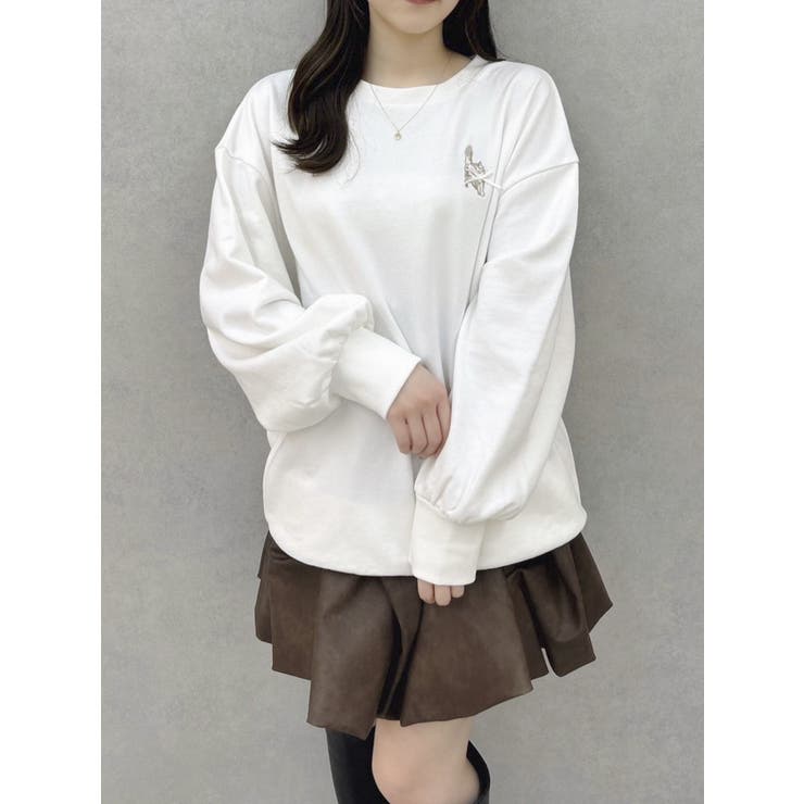 CAT刺繍リボンカットプルオーバー | dazzlin | 詳細画像1 