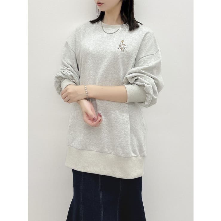 カタリスト FLASH 別注 USUAL CREW-NECKダーツ刺繍 CAT刺繍リボンカットプルオーバー[品番：MKSW0062056]｜dazzlin