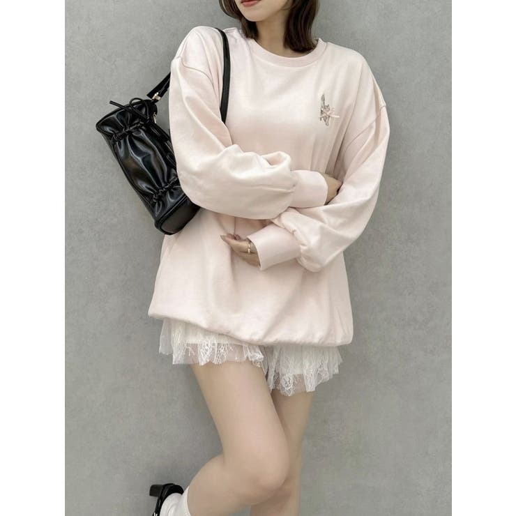 CAT刺繍リボンカットプルオーバー[品番：MKSW0062056]｜dazzlin