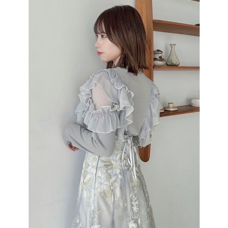 Lurex Stripe Shirring Frill Top | Pasand by ne Quittez pas