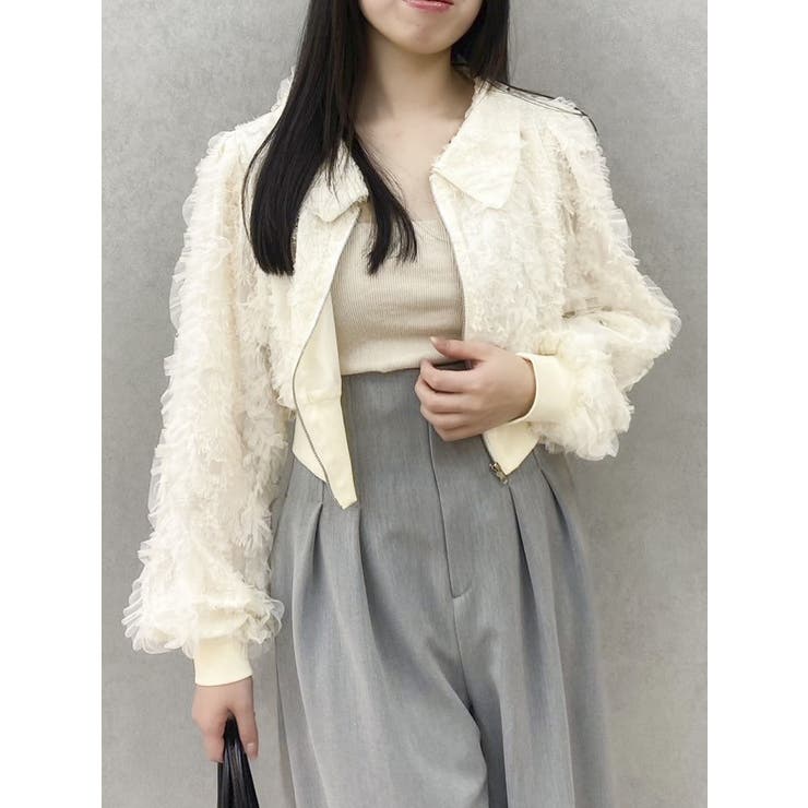 新品タグ付き　ダズリン　エアリーレースブルゾン セットアップ対応】エアリーレースブルゾン[品番：MKSW0063378