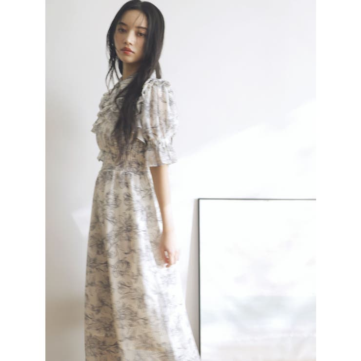2WAYショルダーフラワーラッフルワンピース[品番:MKSW0062400 2WAYショルダーフラワーラッフルワンピース[品番:MKSW0062400