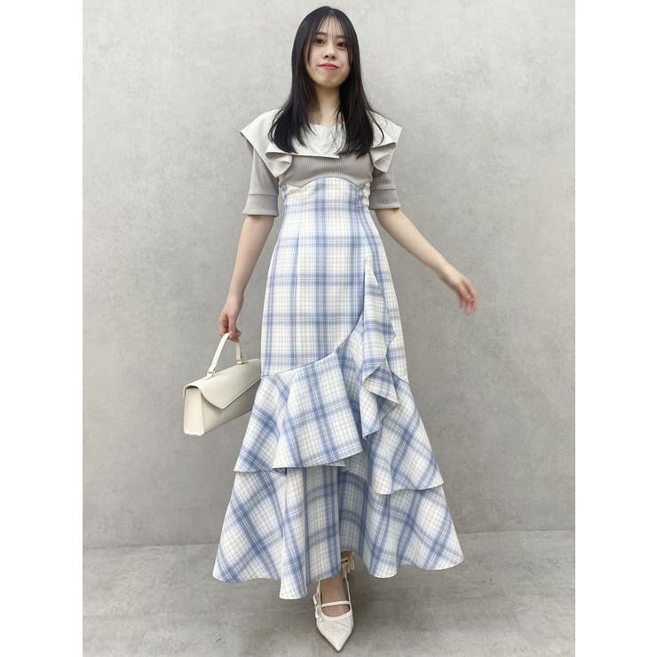 dazzlin ラッフルマーメイドコンビワンピース XS セール】ラッフルマーメイドコンビワンピース（ワンピース