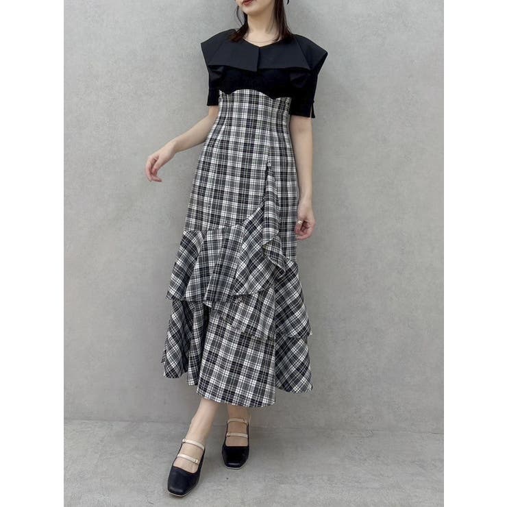 dazzlin ラッフルマーメイドコンビワンピース dazzlin（ダズリン）の「ラッフルマーメイドコンビワンピース