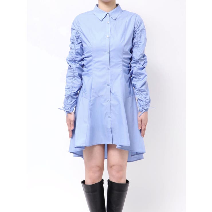 ギャザースリーブイレヘムシャツワンピース | dazzlin | 詳細画像35 