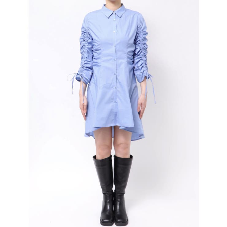 ギャザースリーブイレヘムシャツワンピース | dazzlin | 詳細画像36 