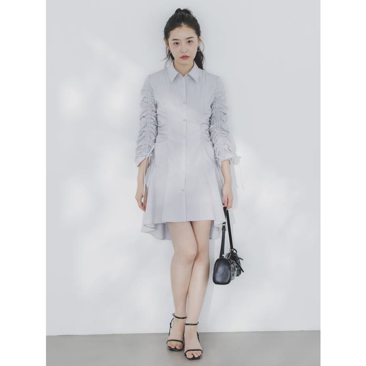 ギャザースリーブイレヘムシャツワンピース | dazzlin | 詳細画像6 