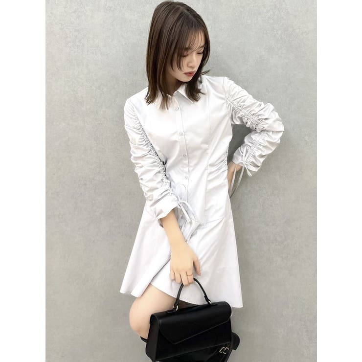 ギャザースリーブイレヘムシャツワンピース | dazzlin | 詳細画像8 