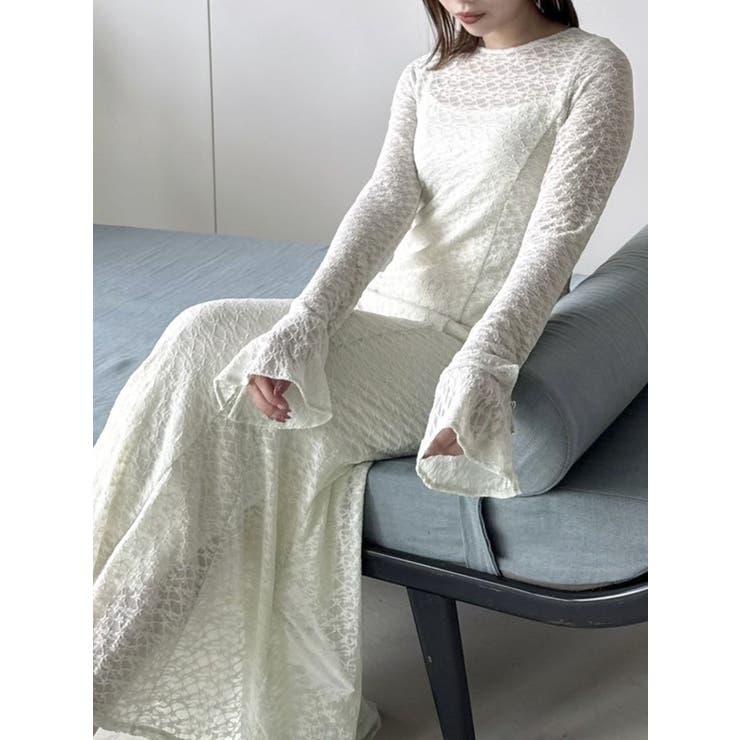 グリーン | バックリボンレースワンピース | dazzlin