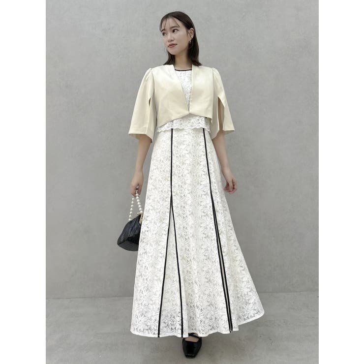 バックリボンパイピングレースドレス | dazzlin | 詳細画像13 