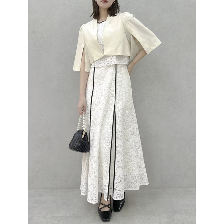 バックリボンパイピングレースドレス | dazzlin | 詳細画像14 