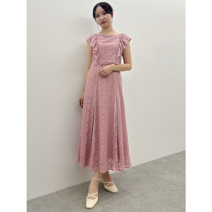 バックリボンパイピングレースドレス | dazzlin | 詳細画像15 