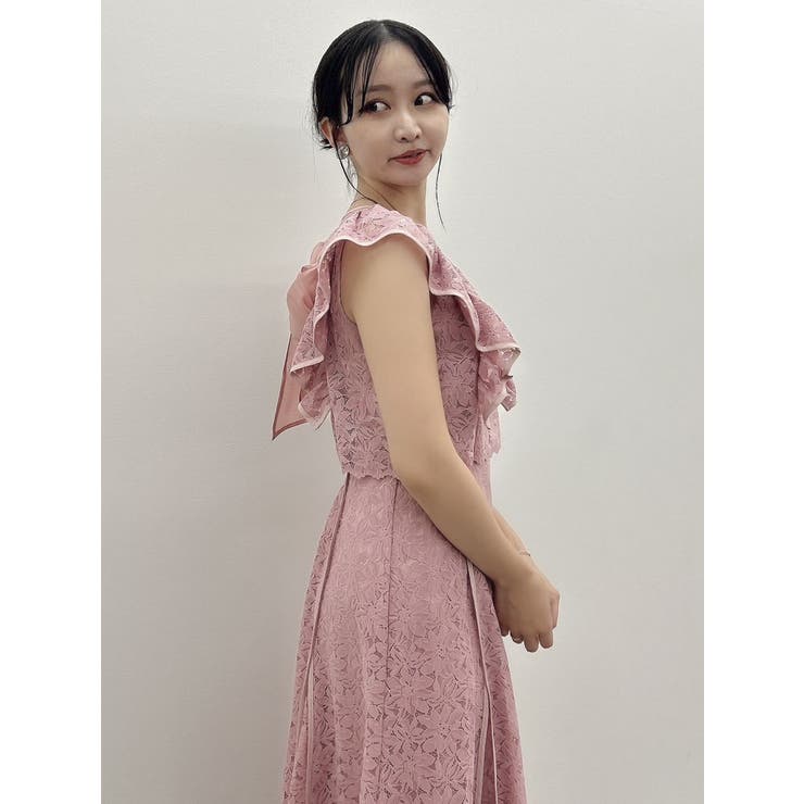 バックリボンパイピングレースドレス | dazzlin | 詳細画像20 