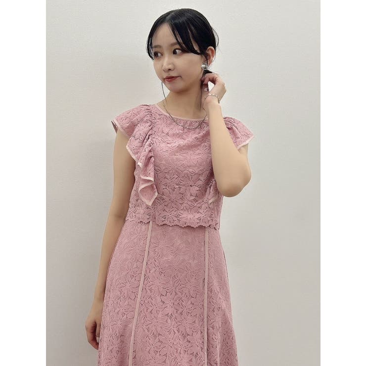 バックリボンパイピングレースドレス | dazzlin | 詳細画像21 