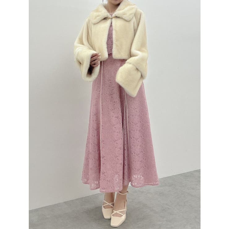 バックリボンパイピングレースドレス | dazzlin | 詳細画像23 