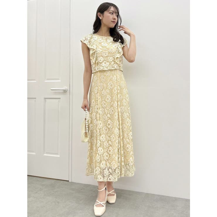 バックリボンパイピングレースドレス | dazzlin | 詳細画像24 