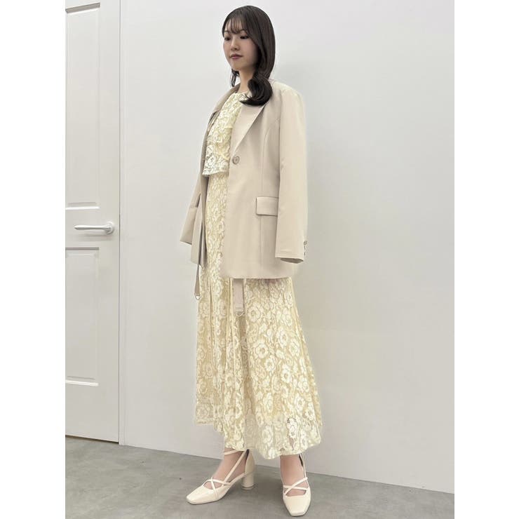 バックリボンパイピングレースドレス | dazzlin | 詳細画像31 