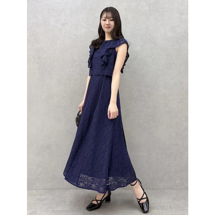 バックリボンパイピングレースドレス | dazzlin | 詳細画像33 