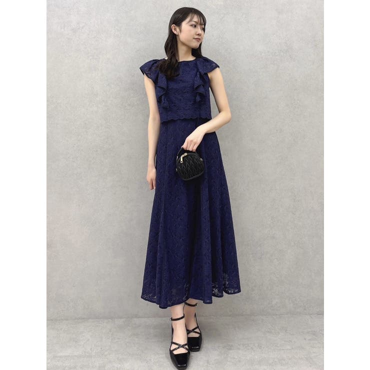 バックリボンパイピングレースドレス | dazzlin | 詳細画像34 