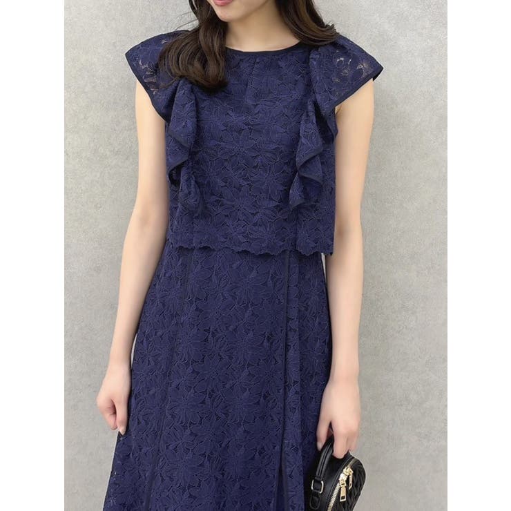 バックリボンパイピングレースドレス | dazzlin | 詳細画像35 