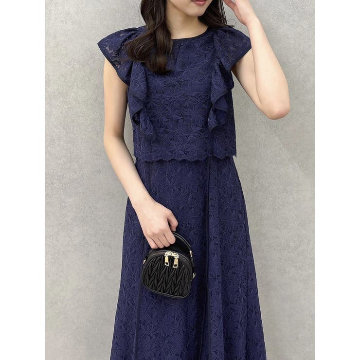 バックリボンパイピングレースドレス | dazzlin | 詳細画像36 