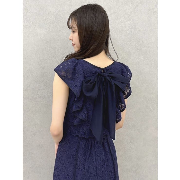 バックリボンパイピングレースドレス | dazzlin | 詳細画像37 