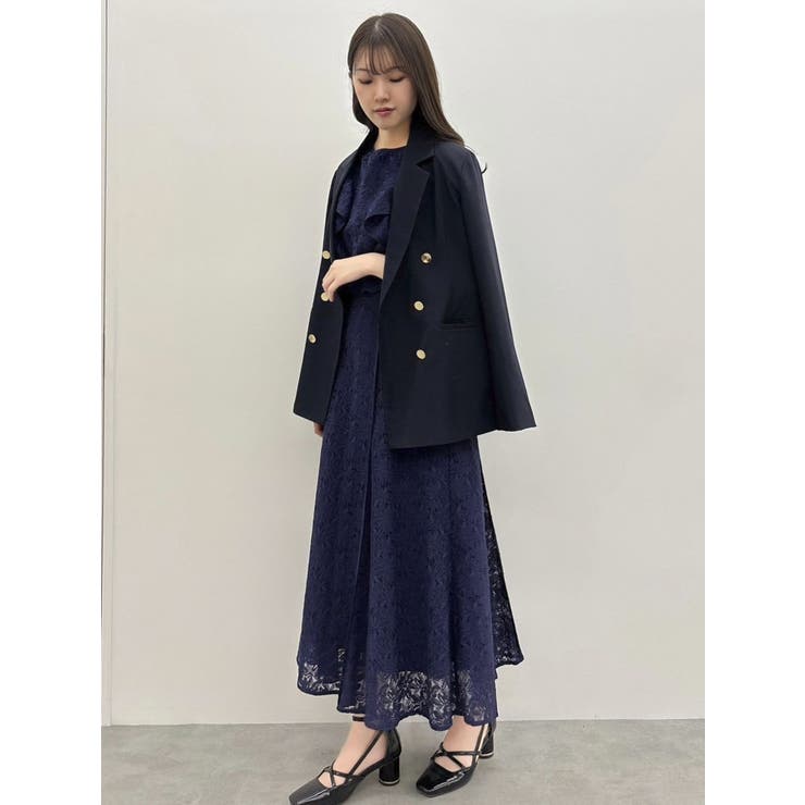 バックリボンパイピングレースドレス | dazzlin | 詳細画像38 