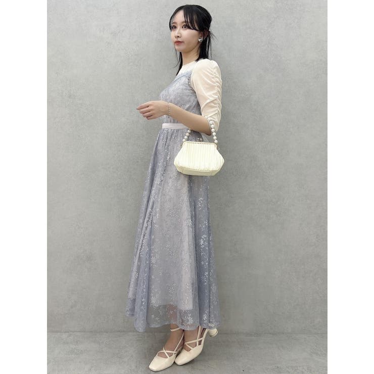 チュールレースベアコンビドレス[品番：MKSW0062403]｜dazzlin