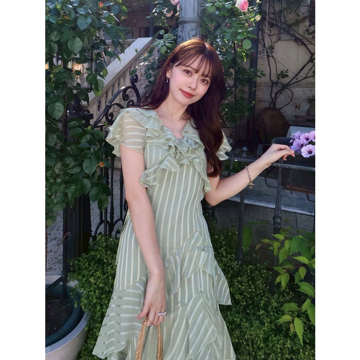 バリエフルイドワンピース[品番：MKSW0063384]｜dazzlin
