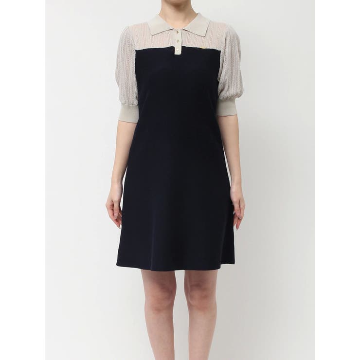 シアーポロニットミニワンピース[品番：MKSW0063661]｜dazzlin
