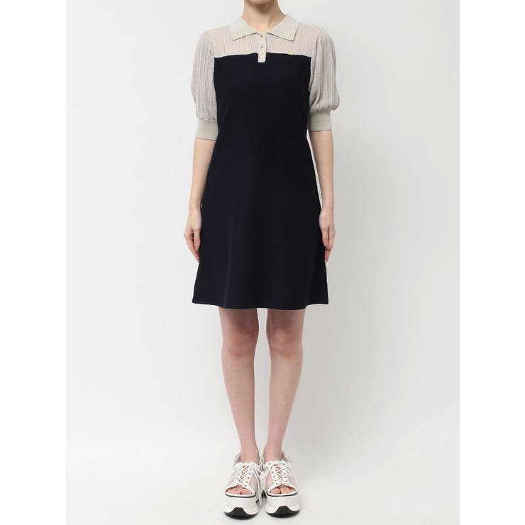 シアーポロニットワンピース dazzlin（ダズリン）の「シアーポロニットワンピース