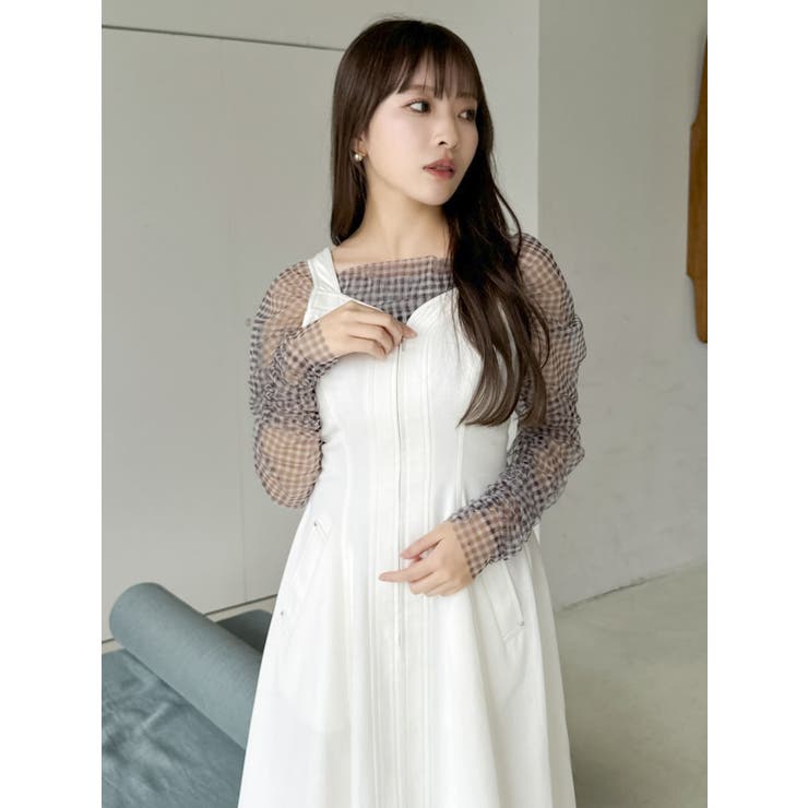 ワンショルギャザーシアートップス[品番：MKSW0062847]｜dazzlin