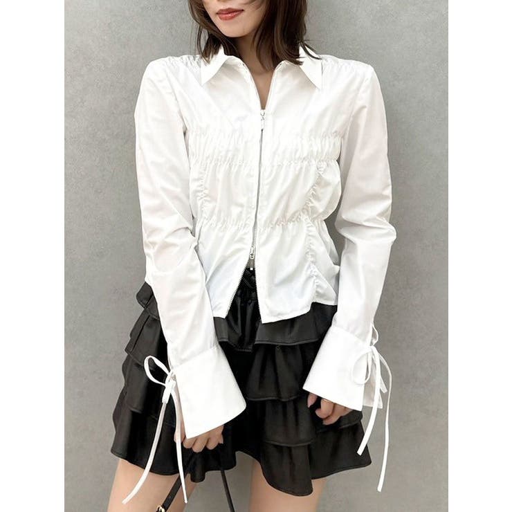 【SALE】　dazzlin ダブルファスナーギャザーシャツ　0225204003 ダブルファスナーギャザーシャツ｜ダズリン（dazzlin）公式通販