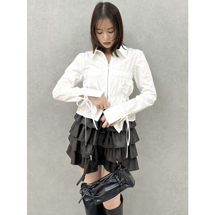 ダブルファスナーギャザーシャツ[品番：MKSW0061625]｜dazzlin