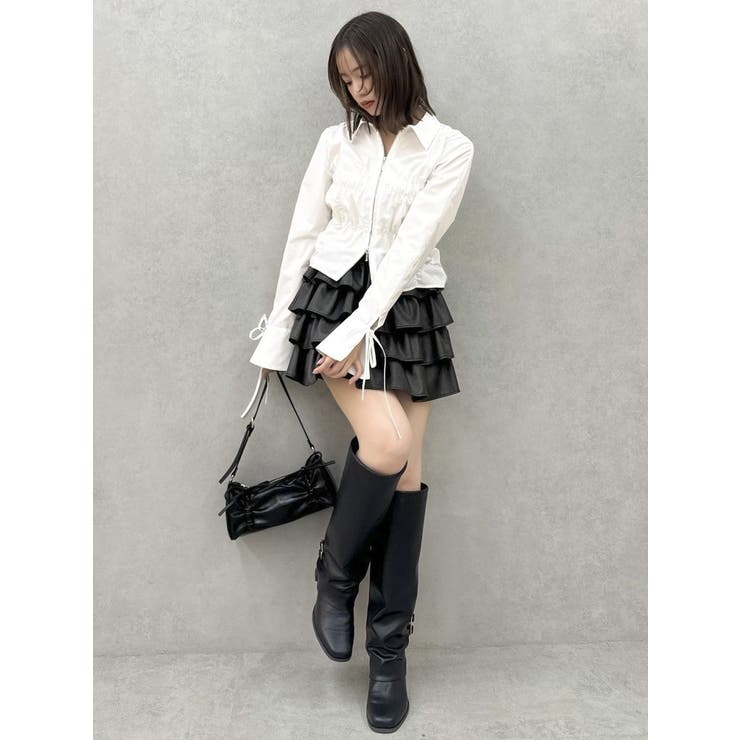 【SALE】　dazzlin ダブルファスナーギャザーシャツ　0225204003 ダブルファスナーギャザーシャツ｜ダズリン（dazzlin）公式通販