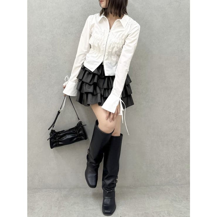 ダブルファスナーギャザーシャツ | dazzlin | 詳細画像13 