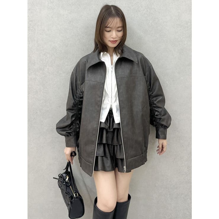 【SALE】　dazzlin ダブルファスナーギャザーシャツ　0225204003 ダブルファスナーギャザーシャツ[品番：MKSW0061625]｜dazzlin