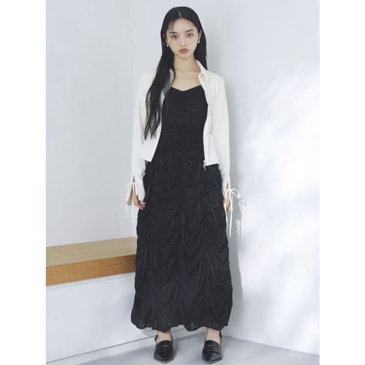 【SALE】　dazzlin ダブルファスナーギャザーシャツ　0225204003 ダブルファスナーギャザーシャツ[品番：MKSW0061625]｜dazzlin