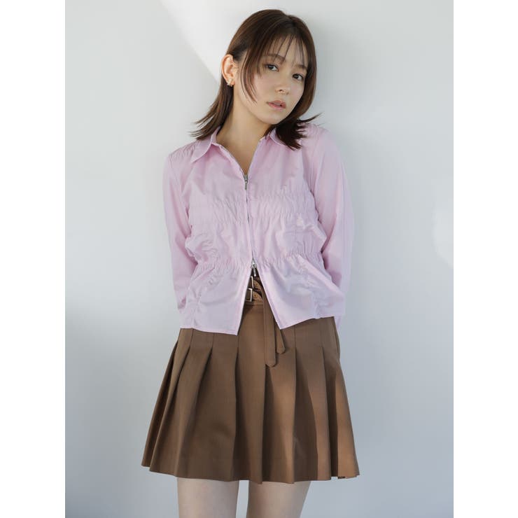 ダブルファスナーギャザーシャツ[品番：MKSW0061625]｜dazzlin