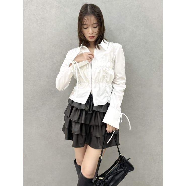 ダブルファスナーギャザーシャツ | dazzlin | 詳細画像9 