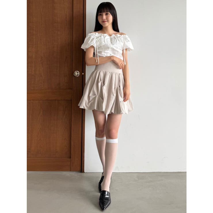 dazzlin タックスリーブギャザーシャツ ダズリン dazzlin タックスリーブギャザーシャツ （ブルー