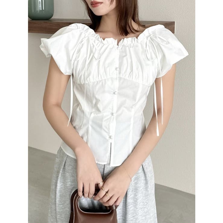 2WAYバルーンスリーブギャザーブラウス | dazzlin | 詳細画像6 